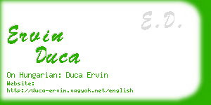 ervin duca business card